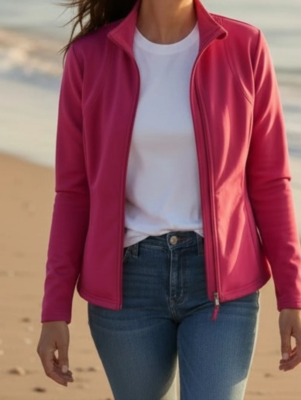 Be Inspired - NWOT, Raspberry Colored Warm Up Jacket, Zipperd Front, Pockets,...